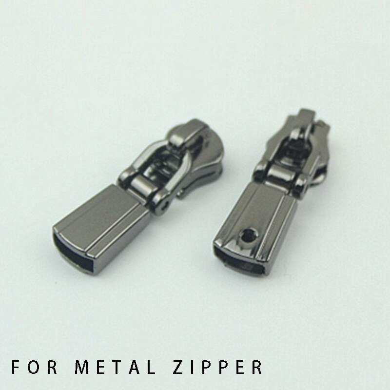 Meetee – fermetures à glissière en métal et Nylon, 10 pièces, 5 #, pendentif à vis, fermeture à glissière, fermeture à glissière, accessoire de vêtement: GunBlack-ForMetal