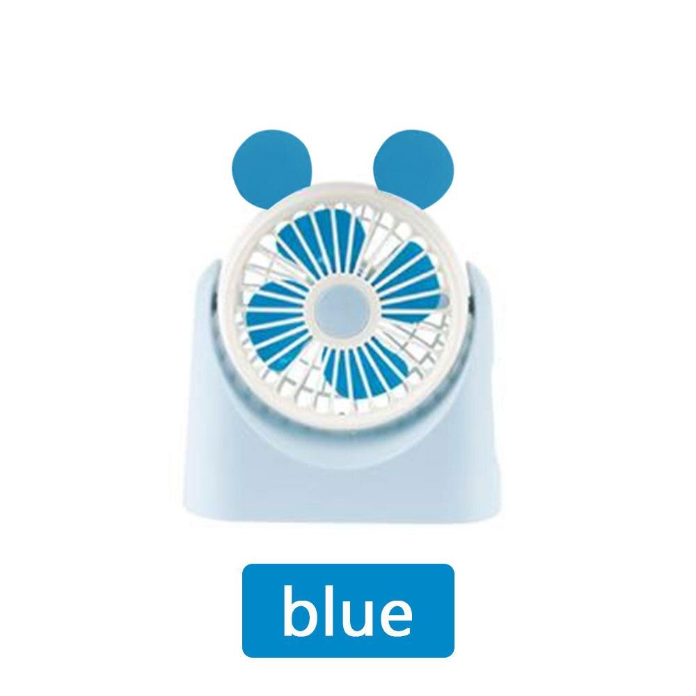 Abs + Pp + Tpr Leuke Draagbare Ventilator Pocket Fan Vouwen Ventilator Met Licht Zomer Usb Oplaadbare Outdoor