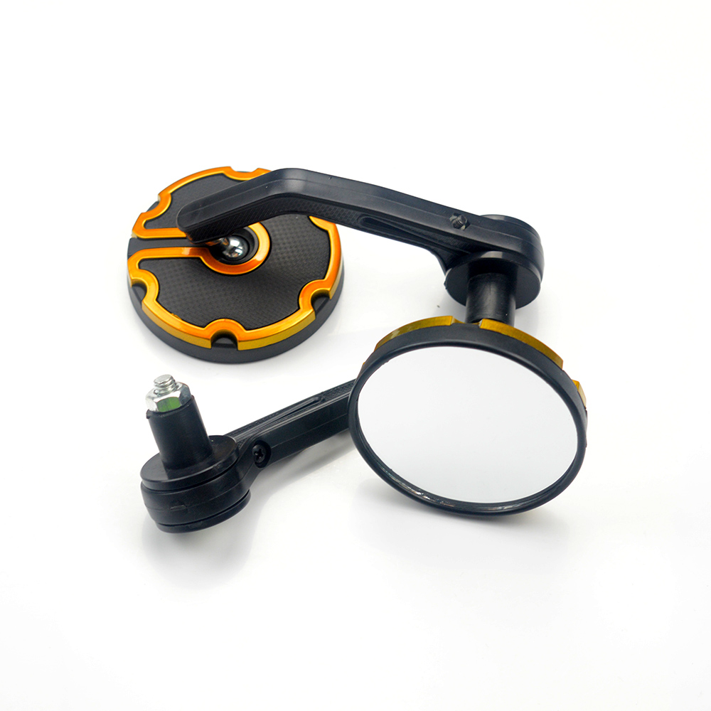 Evomosa Motorcyce Bar final espejos retrovisor lateral redonda Cafe Racer espejos para 7/8 "pulgadas 22 mm contrapesos de manillar gafas espejos