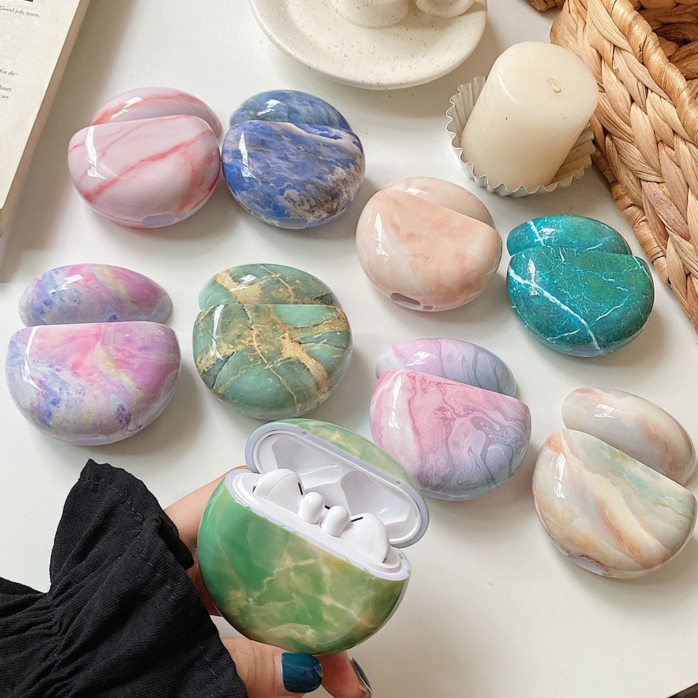 Marble Pattern Earphone Case Funda For Huawei Freebuds 3 Case Shookproof Wireless Charging Bax Cover for Free Buds 3 Cases Coque