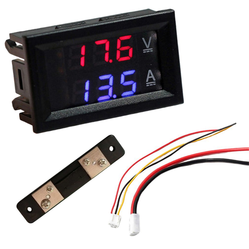 0.56'' 0-100V 10A 50A 100A LED Digital Voltmeter Ammeter Car Motocycle Voltage Current Meter Volt Detector Tester Monitor Panel: 50A add shunt