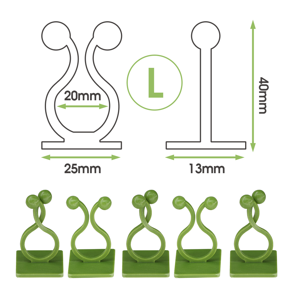 8–50 Stück Kletterpflanzen-Befestigungsclip, selbstklebend, gebundene Weinrebe, Klemmschnalle, Haubenhalter, Stützdraht, Wandstiel, Traktion für Hausgartendekoration: M / verrotten