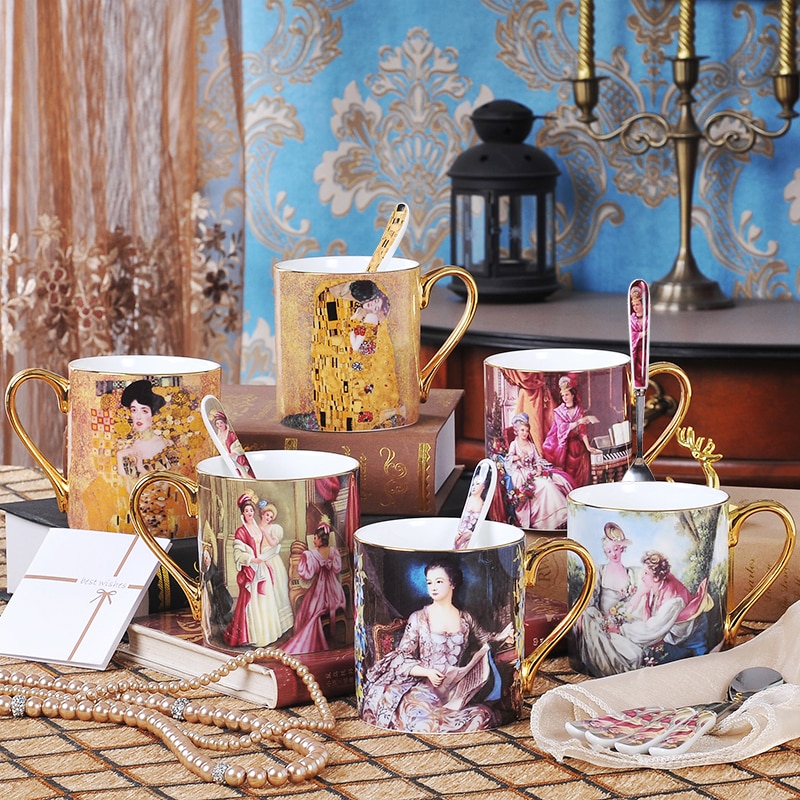 Koffie Mok Vintage Porselein Caffe Cup Drinkware Bone China Kopje Thee Servies Kamer Decoratie