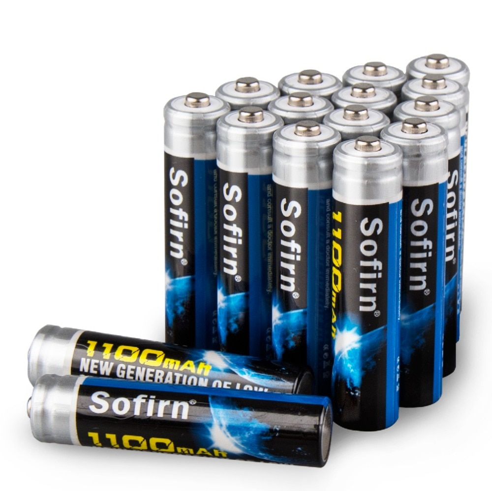 Aaa nimh 1100 mah oppladbare batterier til ledet lommelykt høykapasitets forhåndsladede batterier sett med 1000 syklus 16 pakke