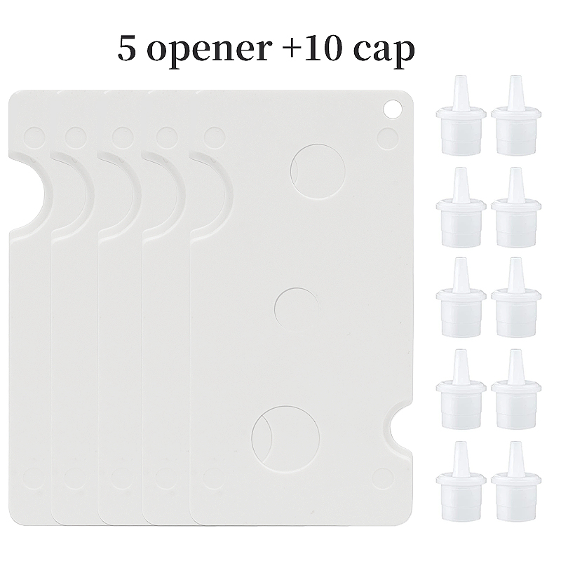 Bottiglia di colla per ciglia tappi di plastica apribottiglie di ricambio testa della bocca della bottiglia uso della colla estesa strumenti di estensione delle ciglia anti-blocco: bianca