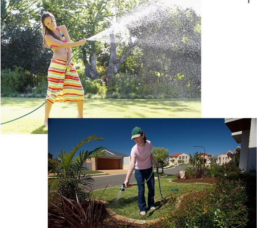 25FT-100FT Garden Hose Expandable Magic Flexible Water Hose EU Hose Plastic Hoses Pipe With Spray Gun To Watering Car Wash Tool