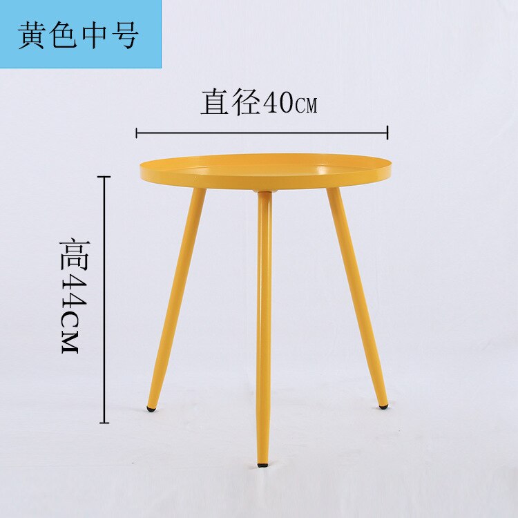 Small Coffee Table Modern Minimalist Sofa Living Room Side Balcony Coffee Table Bedside Triangle Small Round Table Table Coffee: Yellow medium