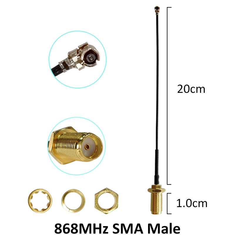 868MHz lora Antenna 915MHz 5dbi SMA Male Connector GSM 915 MHz 868 IOT antena antenne waterproof +21cm RP-SMA/u.FL Pigtail Cable