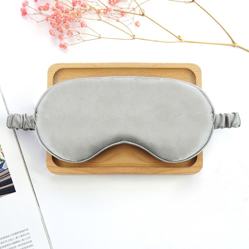 Máscara de sono de seda de amoreira natural para os olhos bandagem dupla face sombreamento dormir máscara de olho capa macia venda viagem resto: gray