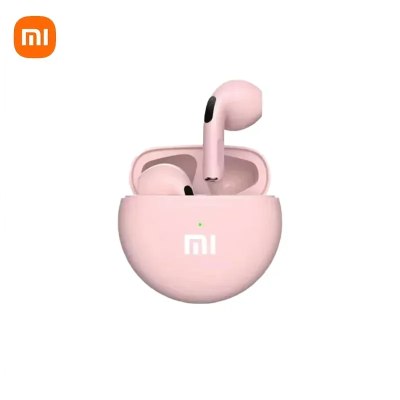 Xiaomi pro 6 äkta trådlösa hörlurar bluetooth 5.2- hörlurar tws spelstereo brusreducering tung bas mini in-ear-hörlurar: Rosa