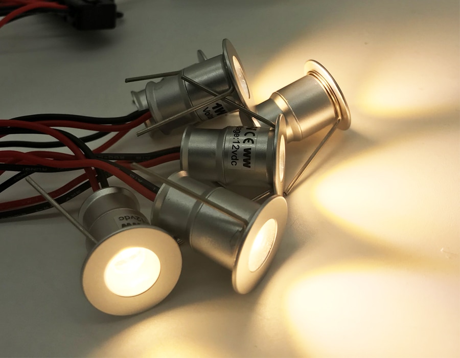 Rød grøn blå 1w dc 12v ip65 mini led pære spot lys ce udendørs havespot til trappe spa badeværelse sauna belysning lampe