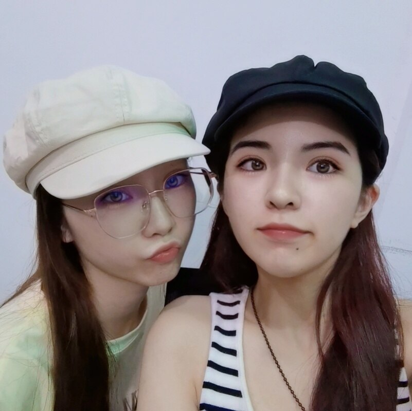 Sombrero de boina octogonal Para Mujer, Boina blanca y negra, , otoño e invierno, Boina a la