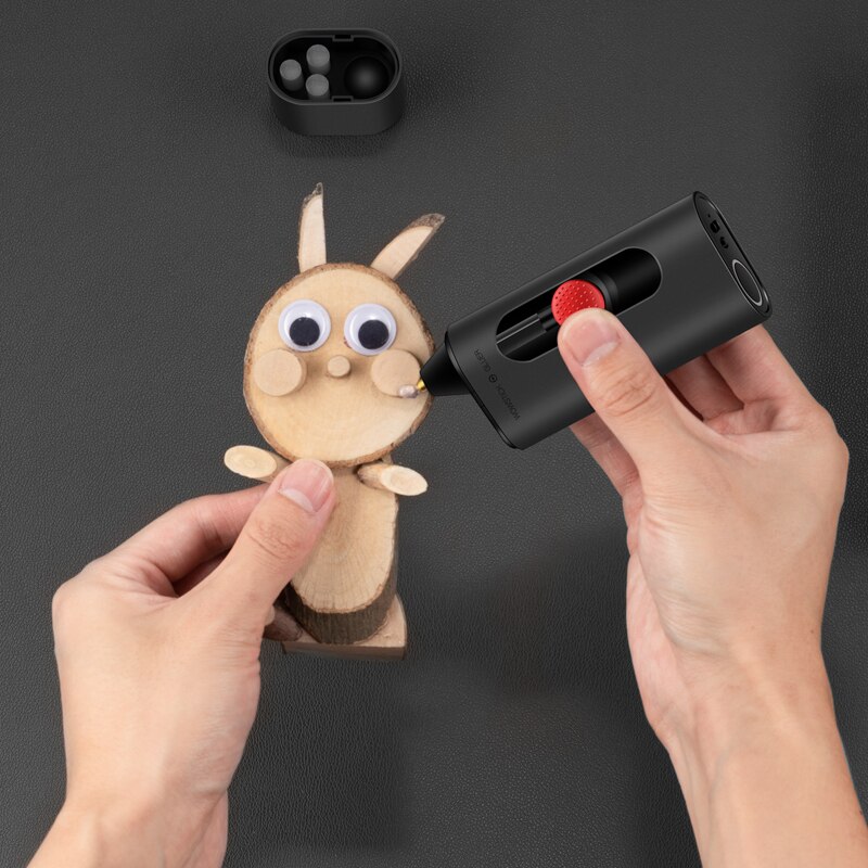 Wowstick kabelloser elektrischer schmelzklebestift, 2000 mah, typ-c, wiederaufladbar, diy-bastelkleber mit / 20 klebestiften