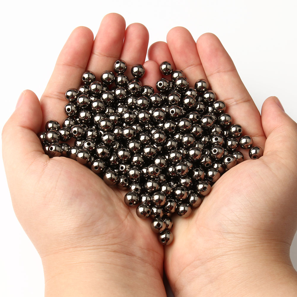 3/4/6/8/10/12mm Ronde Spacer Kralen CCB Goud Zilver Kleur Gladde losse Bal Kralen voor Armband DIY Sieraden Maken Accessoires