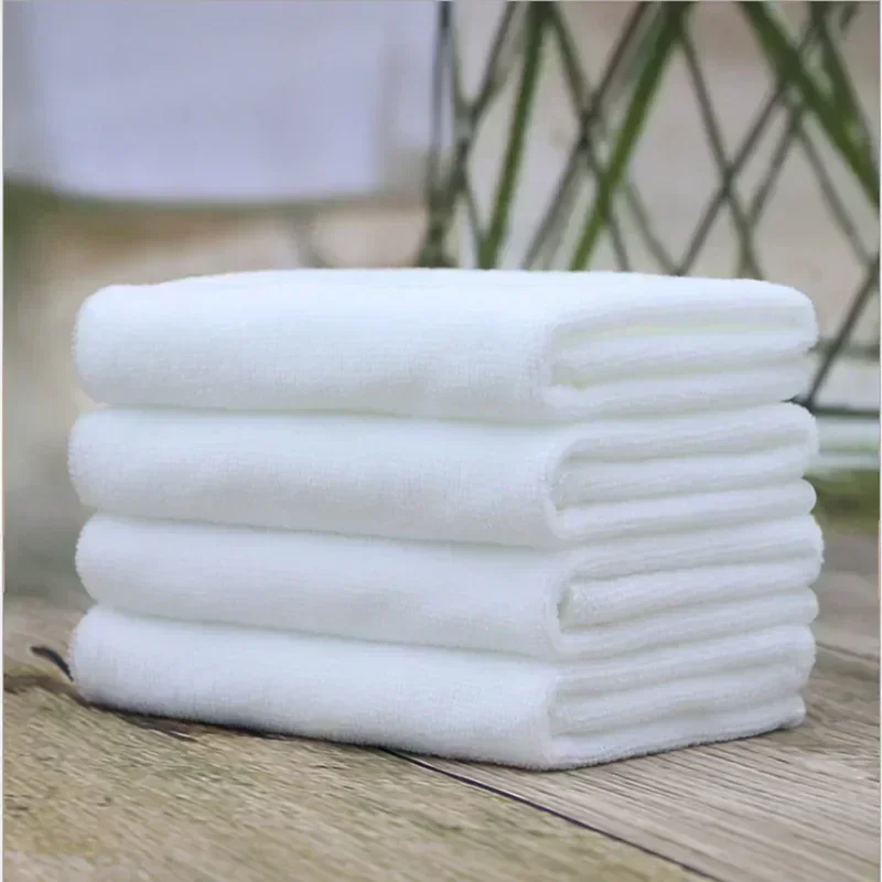 Toalla facial de tela de microfibra suave blanca, Toalla de baño para Hotel, paños de lavado, toallas de mano, toalla de limpieza multifuncional portátil, 5-10 Uds.