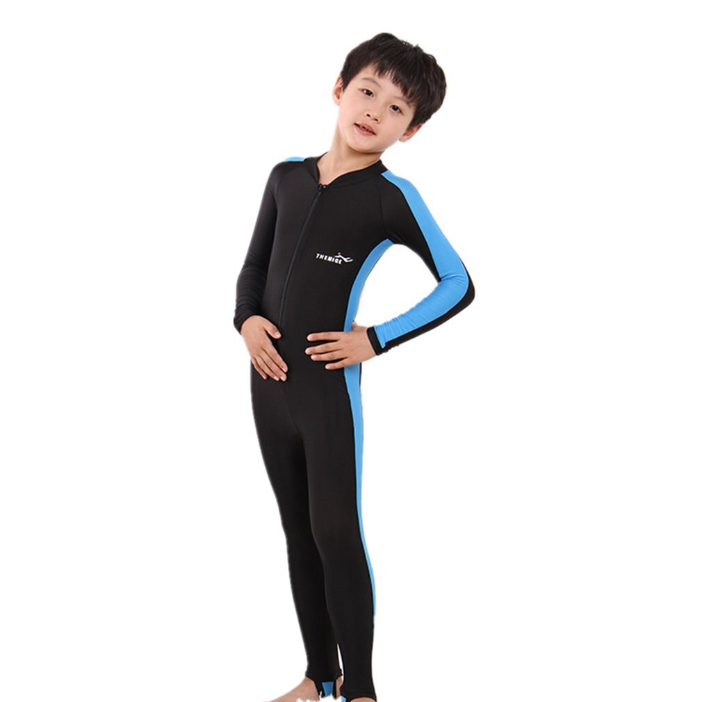 Kids Diving Suits 1mm Children Swimwear Long Sleeves Girls Boys Surfing Snorkeling Swimming Wetsuit Outdoor Water Sports: 3XS