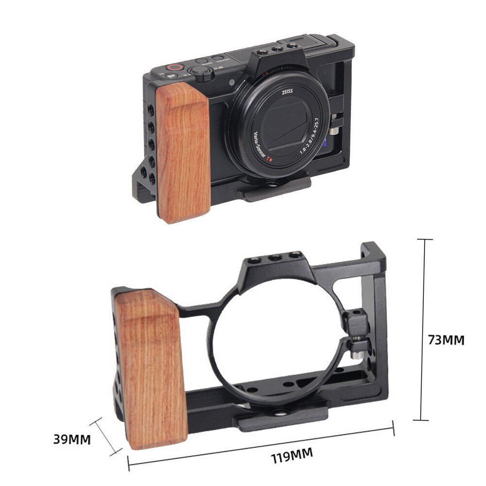 Jintu Aluminium Camera Kooi Beschermende Behuizing Houten Handvat Grip Voor Sony ZV1 Camera Camera Handvat Mirrorless Camera Kooi