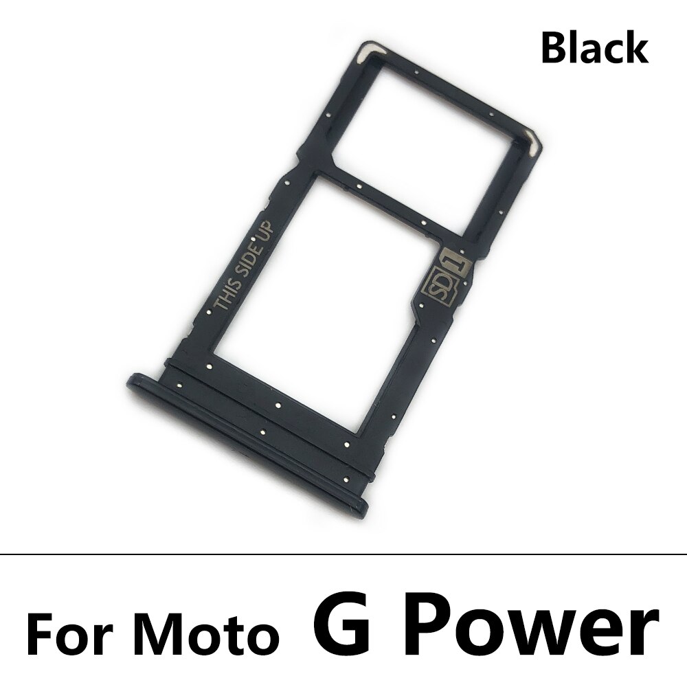 Micro Nano SIM Card Holder Tray Chip Slot Holder Adapter Socket + Pin For Moto G100 G60S G8 Plus Play Power Lite G Fast G Power: G Power Black