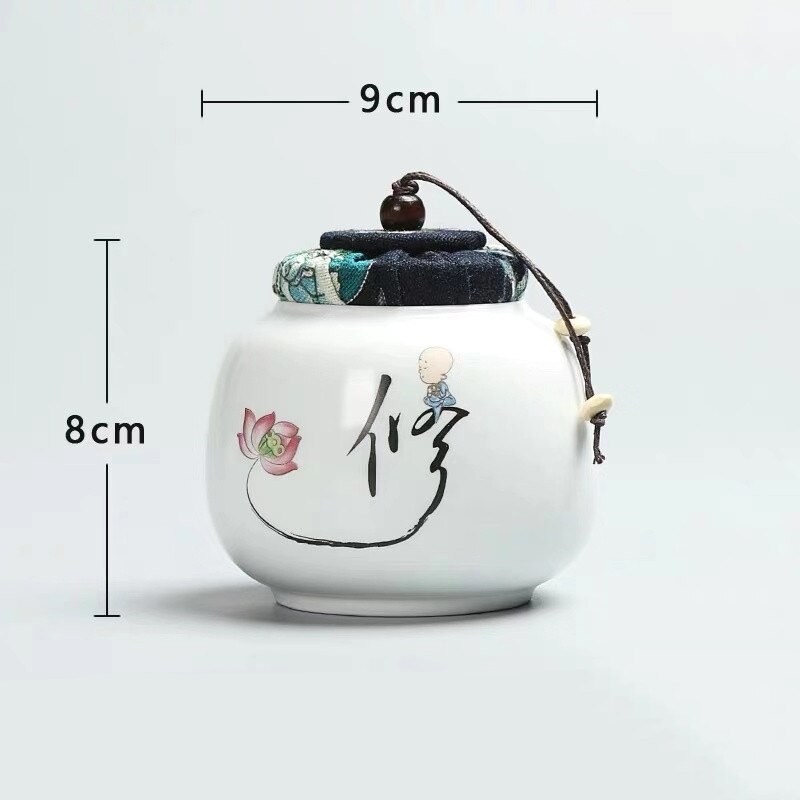 Ceramic Retro Mini Tea Caddies Kitchen Spice Jar Sealed Cans Candy Dried Fruit Storage Bottle Food Container Teaware: M