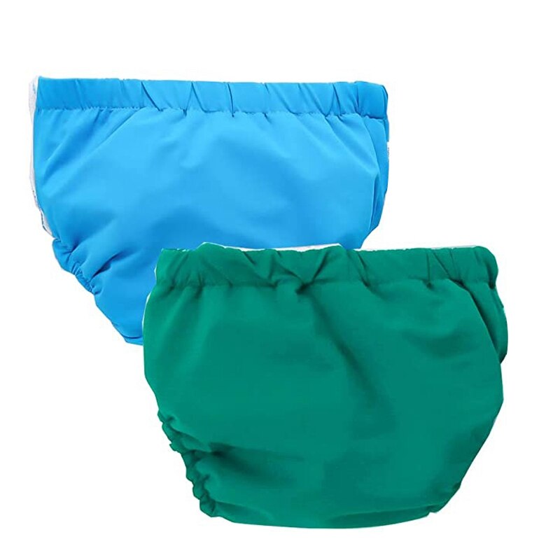 Swim Luiers Baby Herbruikbare 2 Pack Wasbare Broek Voor 0-3 Jaar Jongens Meisjes Zwemmen Les Douche Bule & Green