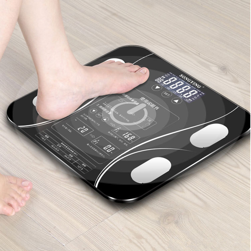 Kropsvægt skala badeværelse kropsfedt bmi skala digital mi skalaer gulv led display kropsindeks elektroniske smarte vægte