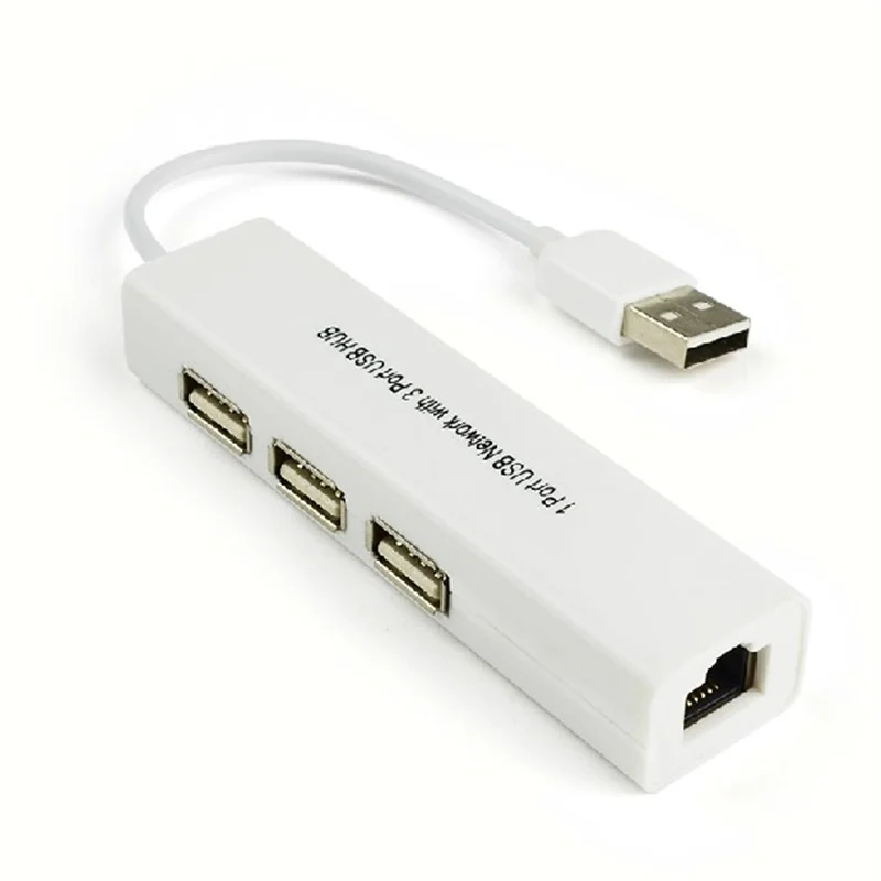 USB zu RJ45 Lan Karte Ethernet Netzwerk Adapter Kabel 3 Port Hub 2 in 1 Win7 8 XP