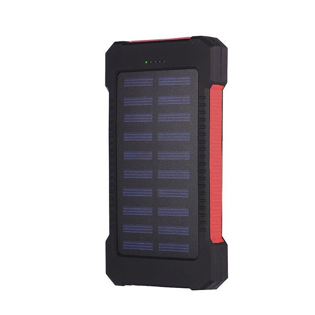 Grote Capaciteit Solar Power Bank 80000Mah Externe Batterij Met Zaklamp Dual Usb Draagbare Outdoor Nood Mobiele Power Bank: red