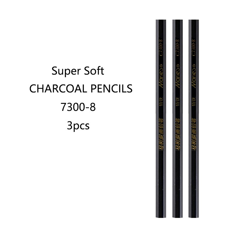 6/3 pcs Drawing Charcoal Pencil Painting 2H-8B 10B 12B Lead Level Honed 14B for Beginners Soft Neutral Hard: 3 pcs 7300-8