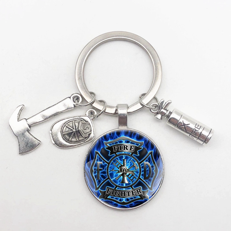 LLavero de bombero, sombrero de extintor de incendios, herramienta de hacha, colgante, llavero para amante del marido, , novedad de 2023: Morado