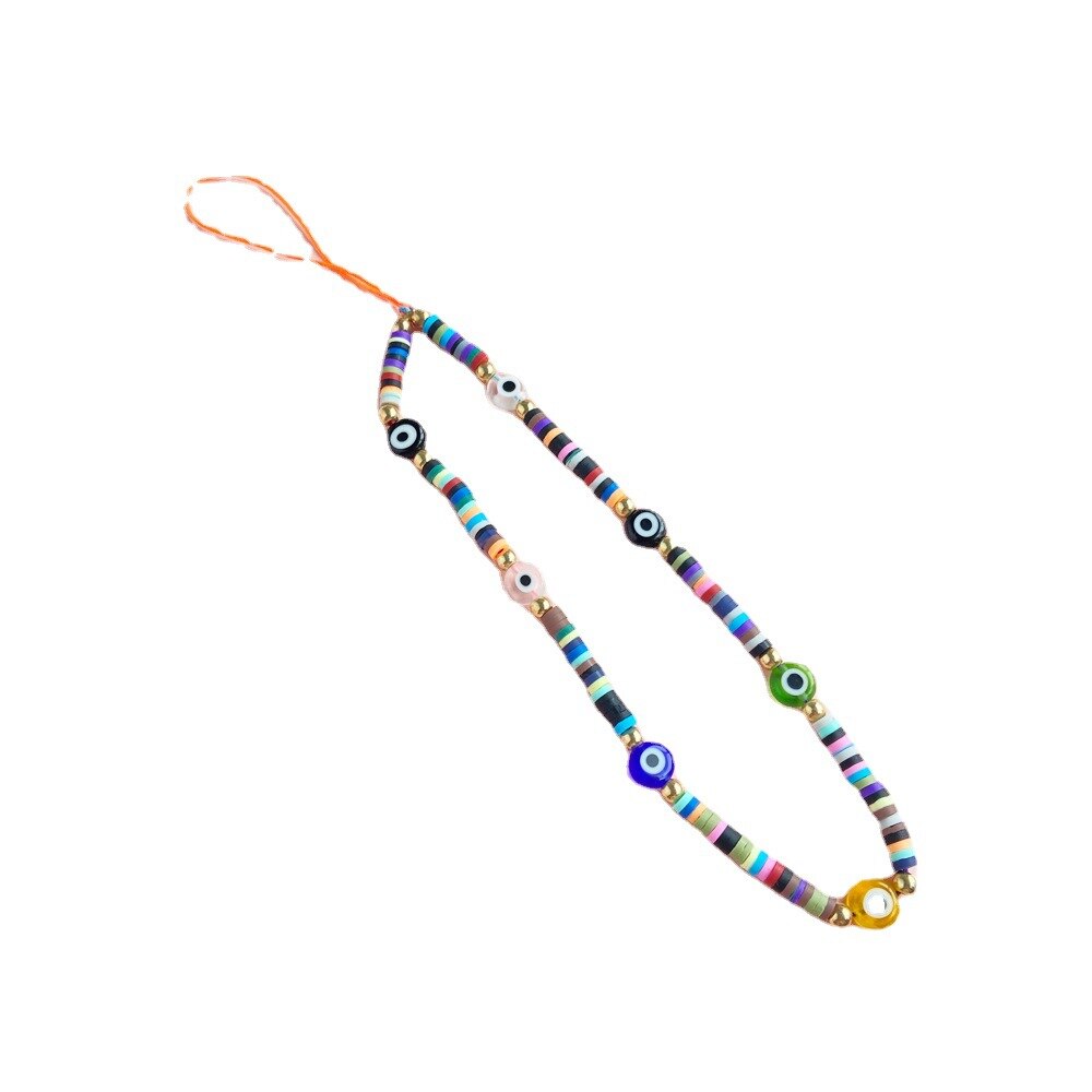 neue Ins Trendy Bunte Lächelndes Perlen Kette Handy Kette Anti-verloren Handgemachte Acryl Kabel Lanyard für Frauen