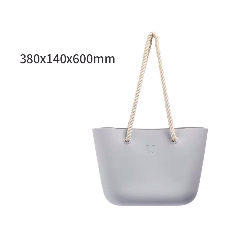 Été nouvelle sac de natation femmes sac à main étanche Silicone matériel sac de plage grande capacité sac de rangement sac à bandoulière: Gray Large