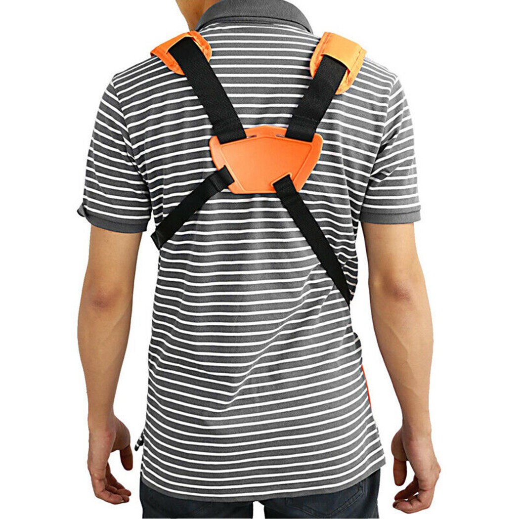 Adjustable Padded Shoulder Harness Strap Garden Brush Cutter Trimmer Strimmer Orange Nylon Strap For STIHL For Husqvarna
