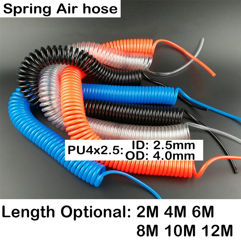Pu4 x 2.5mm veer luchtcompressor slang 2m, pneumatische slang, luchtcompressor onderdelen