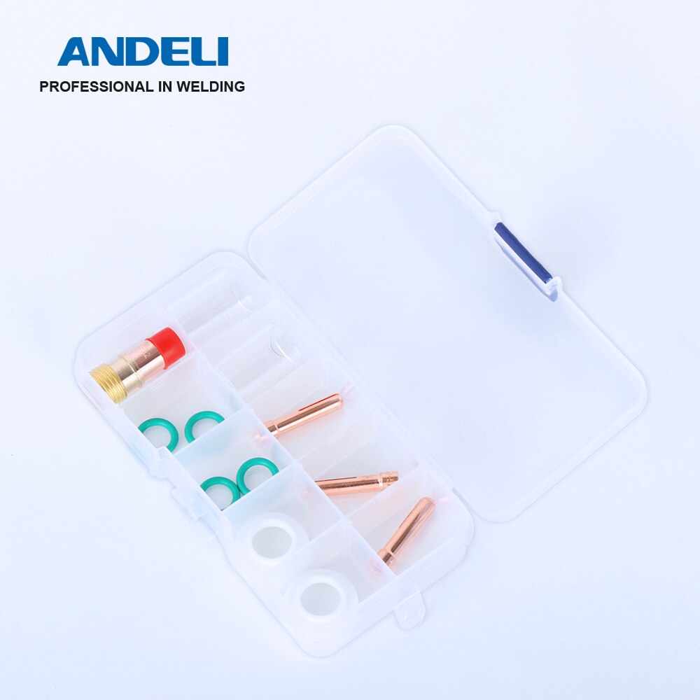 ANDELI-Kit de accesorios para soplete de soldadura, Kit de accesorios para soplete de soldadura, copa de vidrio Pyrex, cuerpo de pinza, junta de junta tórica, copa para soplete Tig Weding, Serie WP