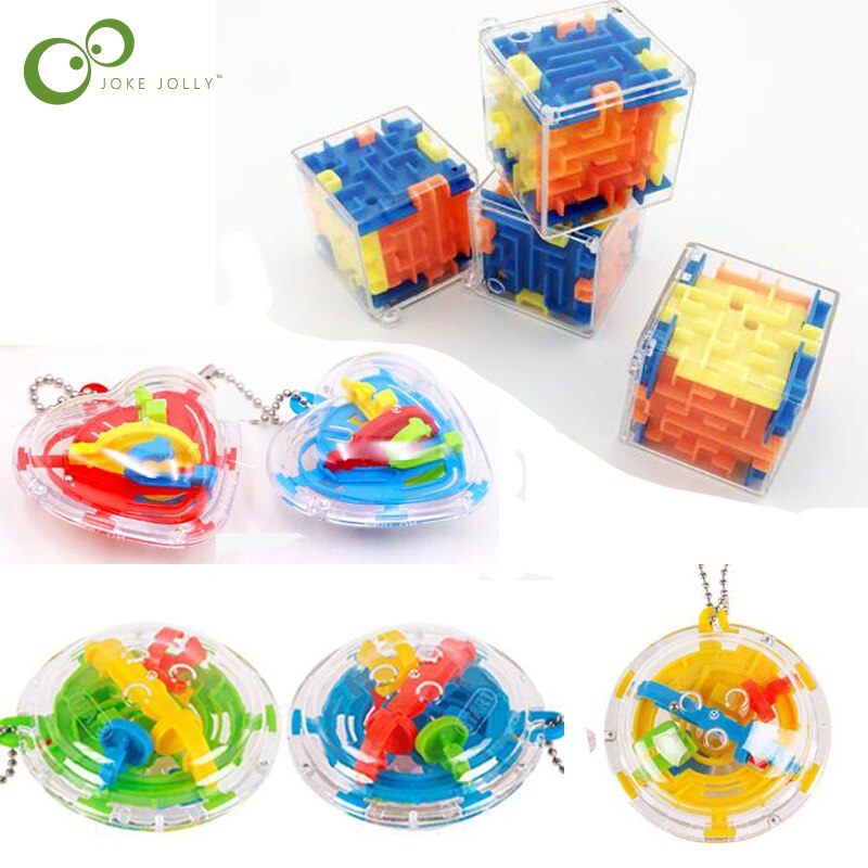 Mini labyrint intellekt 3d puslespil legetøj balance barriere magi labyrint hånd spil kasse sjov hjerne spil udfordring fidget legetøj lyq