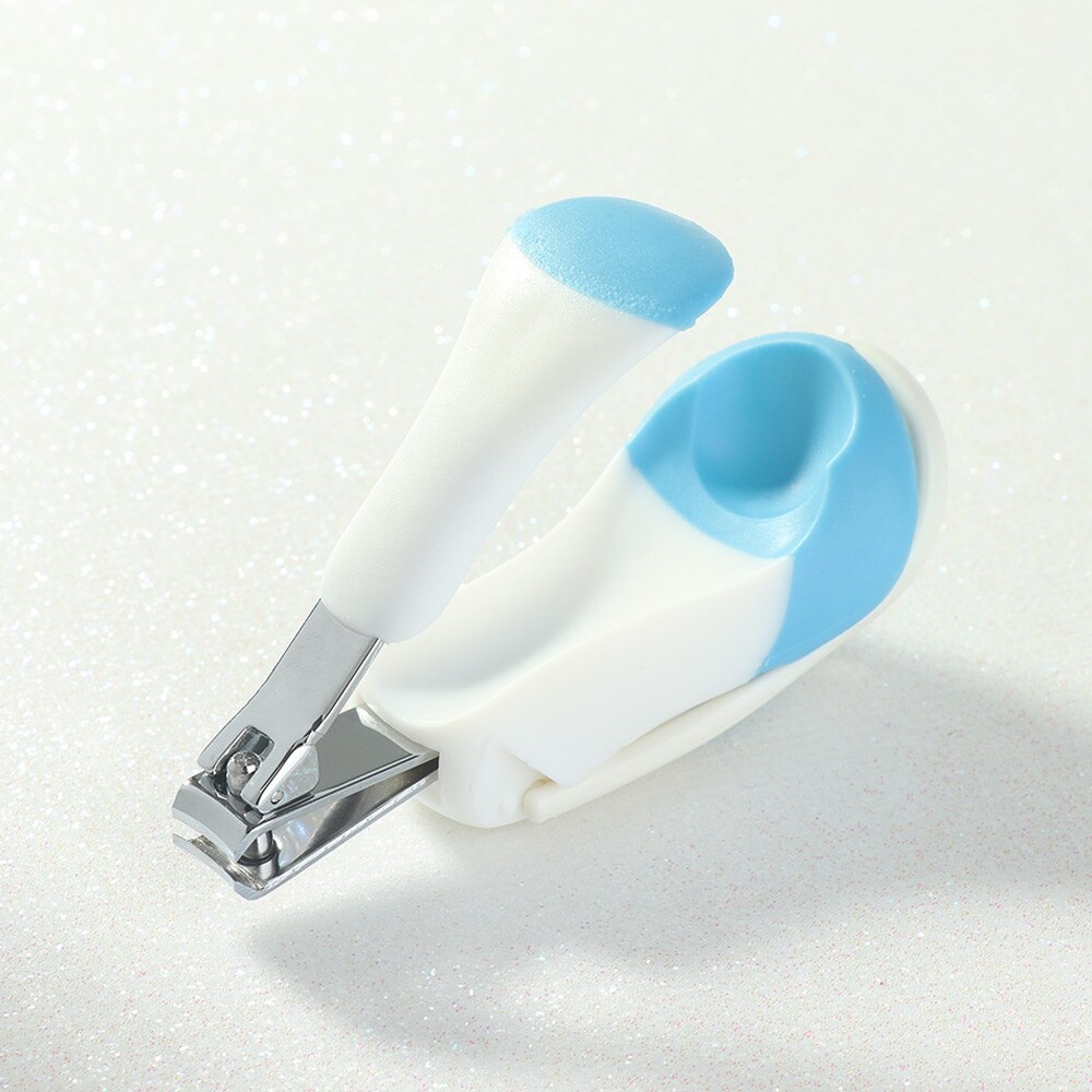 1pc idosos crianças bolso dedo do pé cortador de tosquiadeira de unhas com lupa aparador manicure pedicure ferramentas cuidados tesoura: Azul