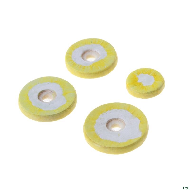 Almohadilla de cuero para flauta, almohadillas de viento de madera para música, accesorio de instrumento amarillo de reparación, 16 Uds.