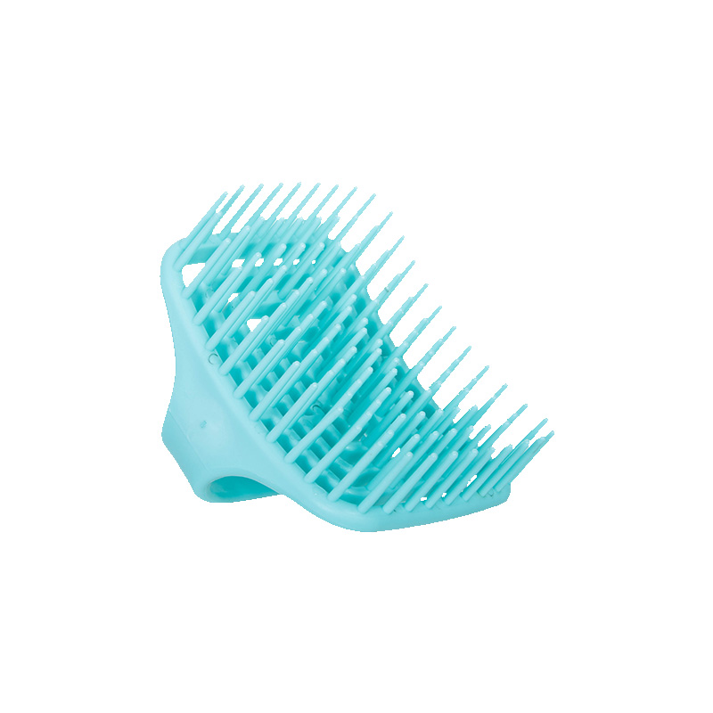 1 Uds champú cabeza cuero cabelludo cepillo de masaje de silicona baño piel suave lavado peine cepillo de Limpieza del cabello salón belleza salud herramientas de peluquero: Verde