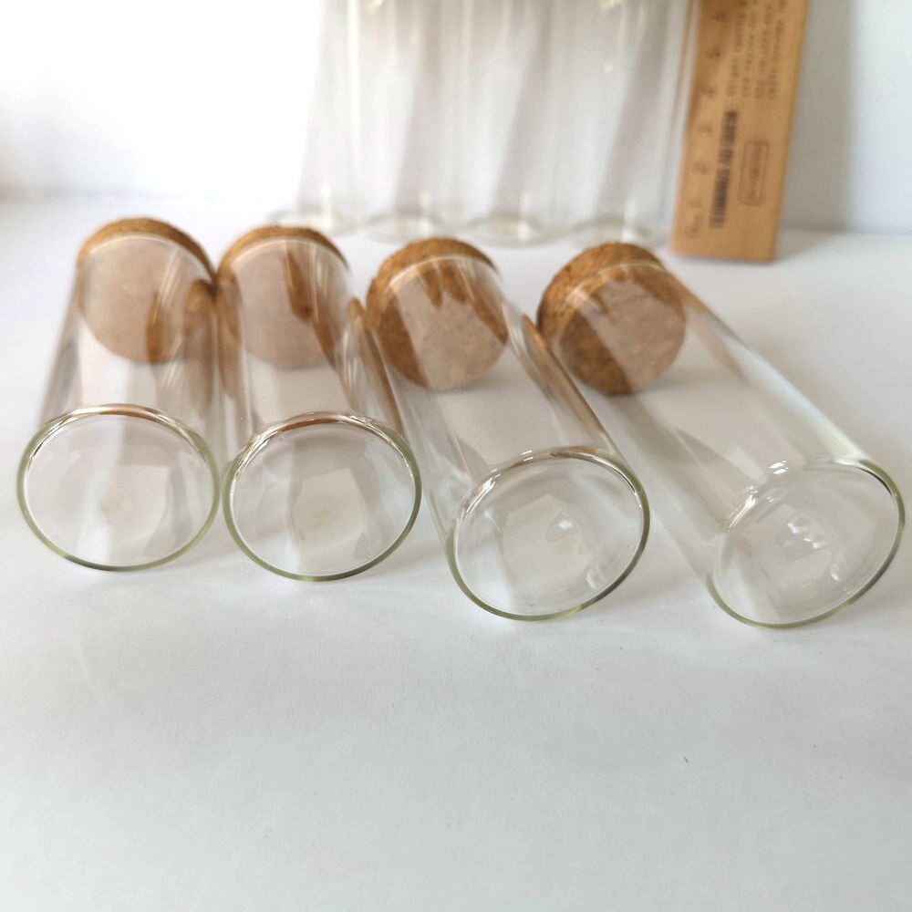 Tubos de ensayo de vidrio con tapones de corcho, frascos de deseos, botellas de almacenamiento para laboratorio o de decoración, 35ml, 30x75mm, 10 unids/lote