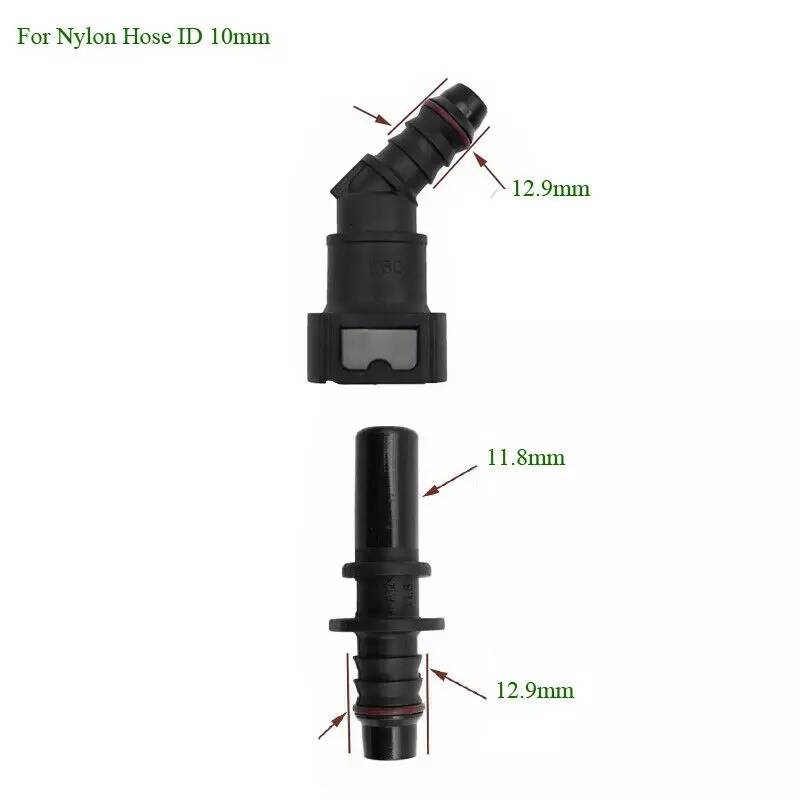 thumbnail interactive-video image 1 of Unbranded 11.8mm Fuel Line Quick Connector Fitting (Pair) – 3/8" Or 10mm ID – Black 1 of 6