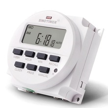 LCD 220V AC 7 Days Weekly Programmable Control Power Timer Switch Time Relay Built-in Rechargeable Battery For Lights Control