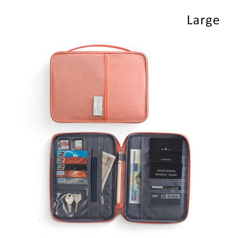 Travel Wallet Family Passport Holder Waterproof Document Case Organizer Card Package Card Holder Travel accessories: pink Large