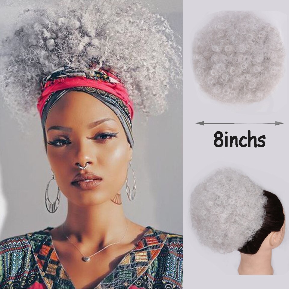 HOUYAN-coleta Afro con cordón para envolver, coleta Afro, moño rizado corto, horquilla, accesorios para el cabello, 1 ud.: T4/27/30