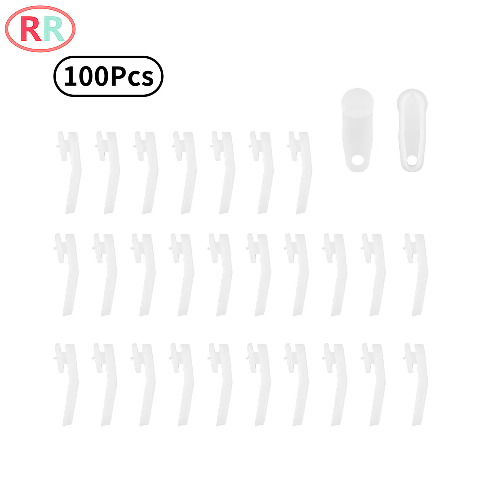 100Pcs Plastic Snap-in Traverse Rod Slides Replacements Curtain Track Carrier Slide Roller Rail Pulleys Window Curtain Accessory