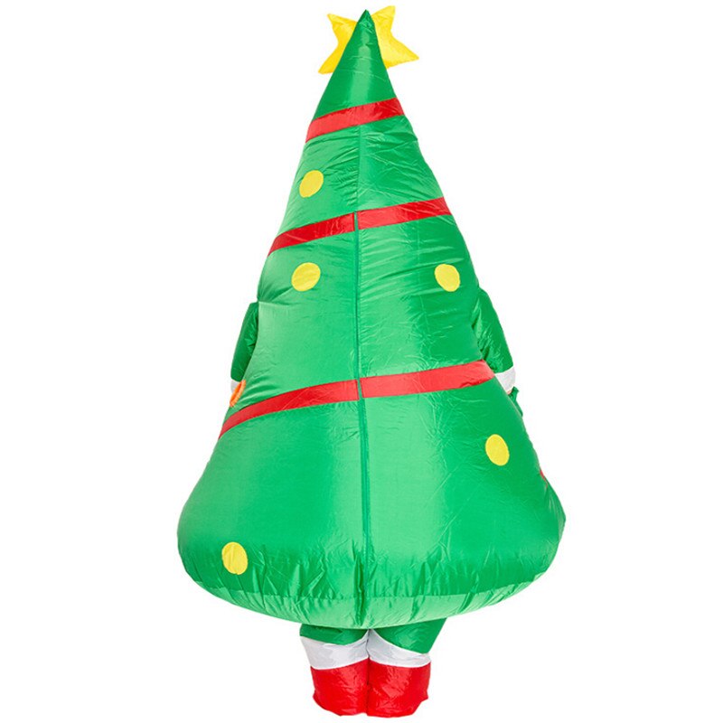 Oppustelig juletræ sjov jul tegneserie dukke kostume kjole op rekvisitter maskot oppustelig xmas træ tøj