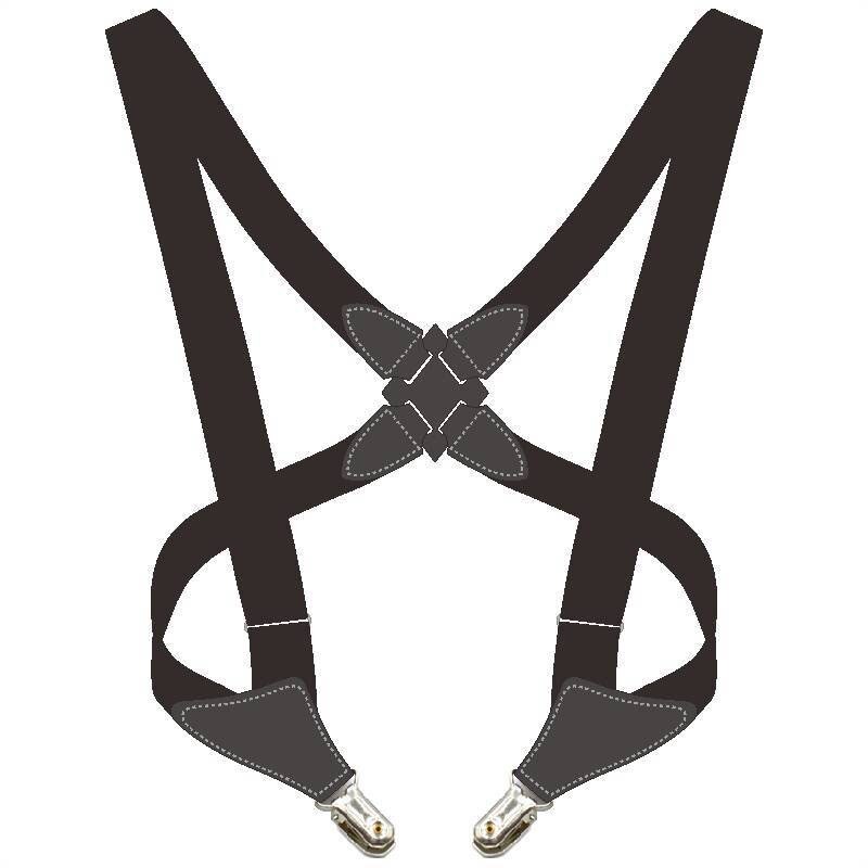 Vintage Holster-Style Elastic Side Clip Suspenders For Men Accessories Cross-Over Back Adult Braces Strap Suspenders 105x2.5cm: Black