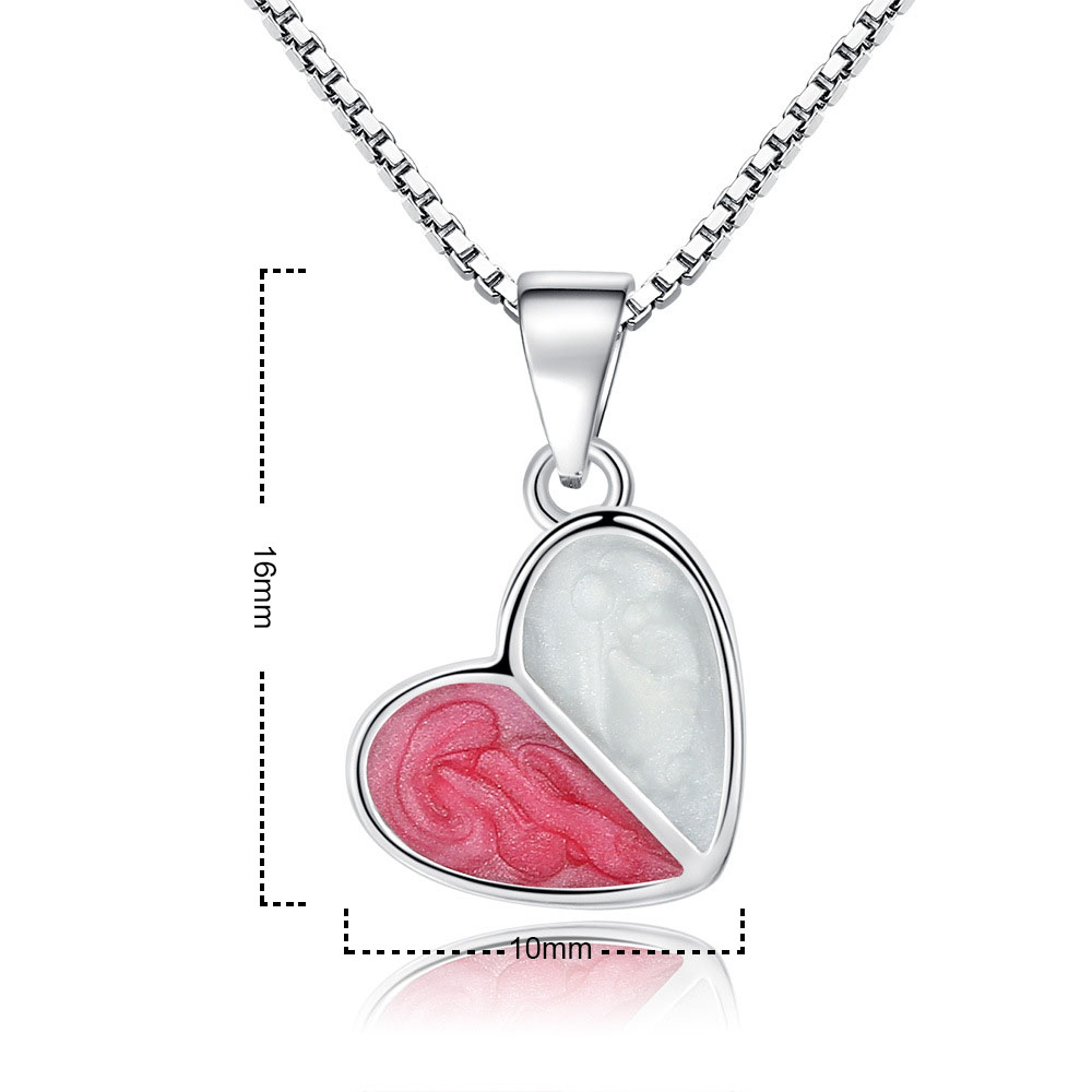 Neue 925 Silber Überzogene Frauen Halsketten köstlich Nette Herz-Förmigen Anhänger Schlüsselbein Kette Schmuck Länge 45CM