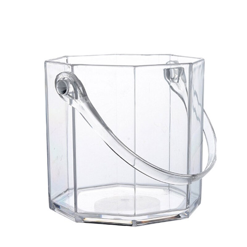 Ice Bucket Acrylic Clear Storage Tub Plastic Drink Buckets with Handle for Champagne Wine Beer Bottles Drinks Bar Party Supplies: B