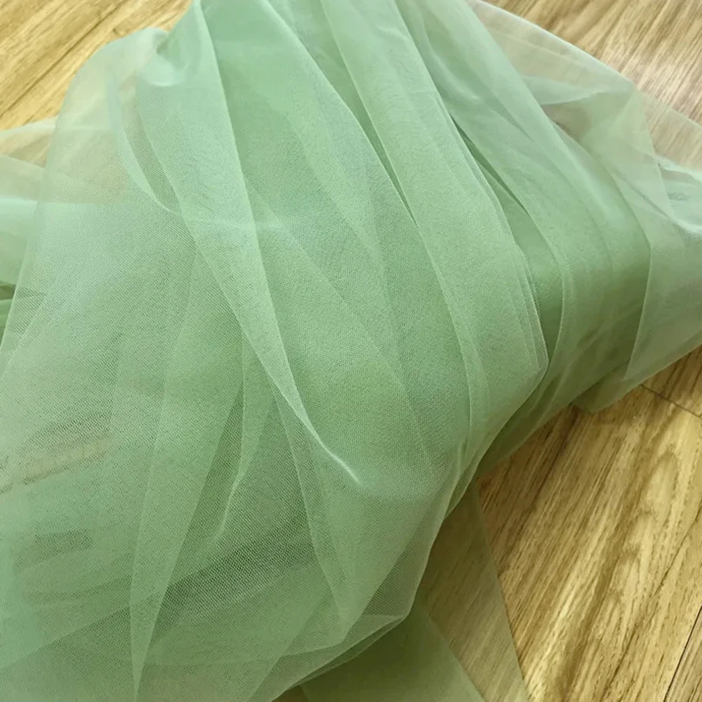 Versatile Soft Tulle Fabrics in Sage Green Blue Yellow for Wedding Decor Curtains Clothing Chair Backs and Encrypted Veils: Brown