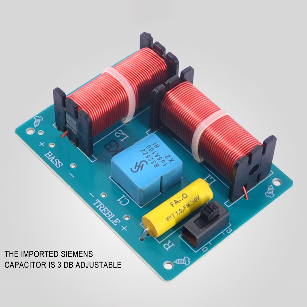 Audio Speaker Frequency Divider Full Range Treble Bass 80W 2 Way Crossover Filters HiFi Speaker Dual Frequency Crossover